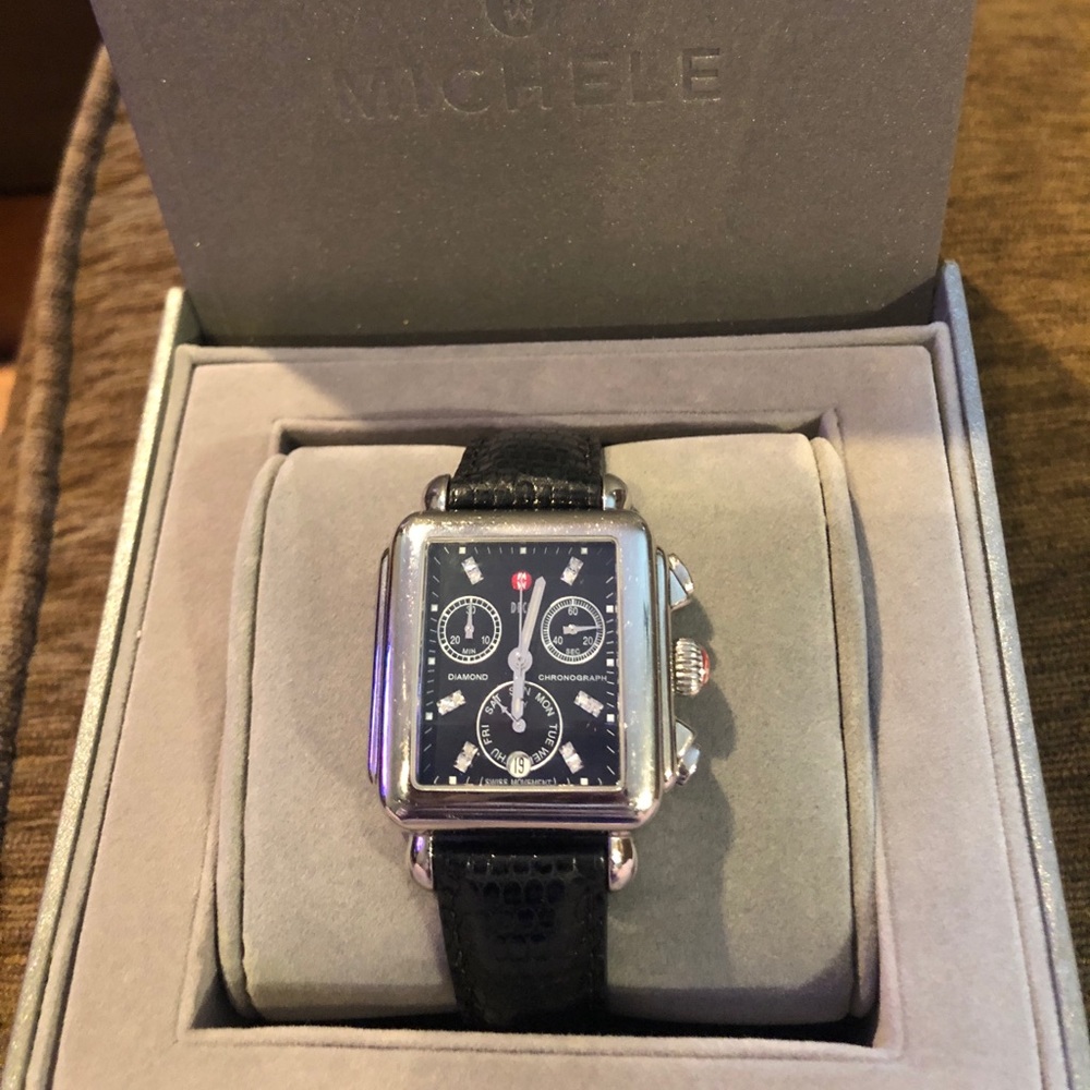Michele Deco Black Diamond Women’s Watch
